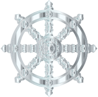 Silver Ornate Dharma Wheel