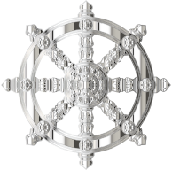 Mirrored Chrome Ornate Dharma Wheel