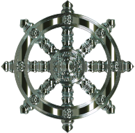 Irridium Ornate Dharma Wheel