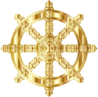 Gold Ornate Dharma Wheel