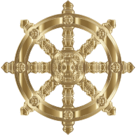 Copper Ornate Dharma Wheel