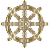 Copper Ornate Dharma Wheel Variation 2