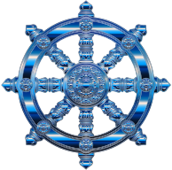 Cobalt Ornate Dharma Wheel