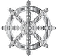 Chrome Ornate Dharma Wheel