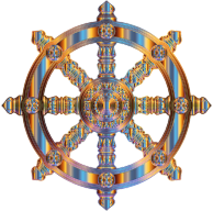 Chromatic Ornate Dharma Wheel