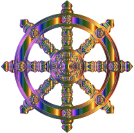 Chromatic Ornate Dharma Wheel 2