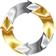 Gold And Chrome Circular Arrows