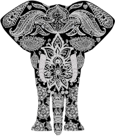 Floral Pattern Elephant 2
