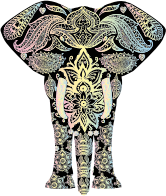 Pastel Floral Pattern Elephant