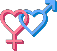 3d Isometric Intertwined Gender Hearts