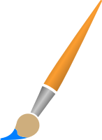 Paint Brush with Blue Dye