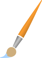 Paint Brush with Light Blue Dye