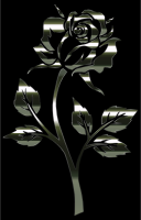 Polished Obsidian Rose Silhouette
