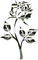 Polished Obsidian Rose Silhouette No Background