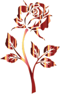 Polished Bronze Rose Silhouette No Background