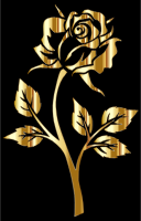 Gold Rose Silhouette