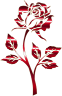 Crimson Rose Silhouette Variation 2 No Background