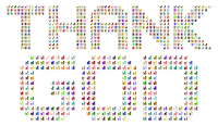 Chromatic Thank God Typography Variation 2 Enhanced No Background