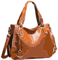 Orange handbag all leather no logo