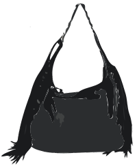 Black Handbag with tassles no logo