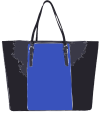 Blue and Black Handbag