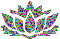 Low Poly Prismatic Lotus Flower Silhouette