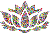 Low Poly Chromatic Lotus Flower Silhouette
