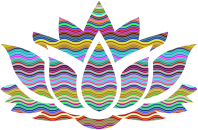 Prismatic Waves Lotus Flower Silhouette