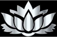 Silver Lotus Flower Silhouette