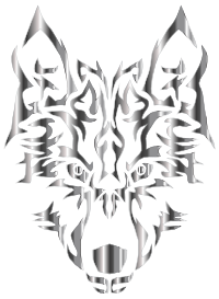 Steel Symmetric Tribal Wolf No Background