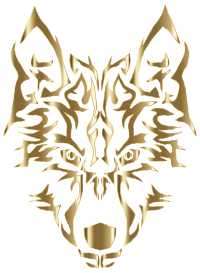 Polished Copper Symmetric Tribal Wolf No Background