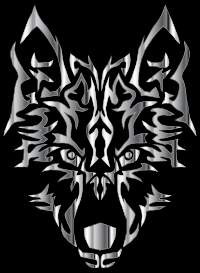Chrome Symmetric Tribal Wolf