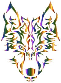 Chromatic Symmetric Tribal Wolf No Background