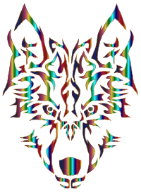 Chromatic Symmetric Tribal Wolf 3 No Background