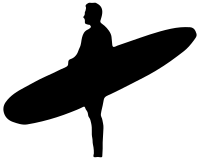 Man Holding Surfboard Silhouette