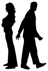 Fighting Couple Silhouette