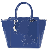 Bluish Purple Leather Handbag without logo