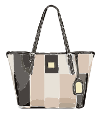 Tricolor Leather Handbag No Logo