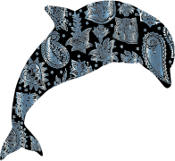 Turquoise Floral Pattern Dolphin