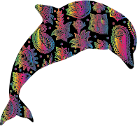 Chromatic Floral Pattern Dolphin 4