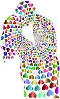 Kissing Couple Hearts No Background