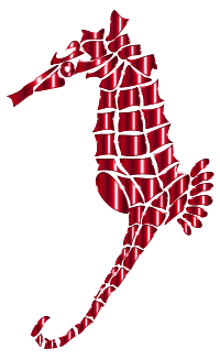 Vermillion Stylized Seahorse Silhouette No Background