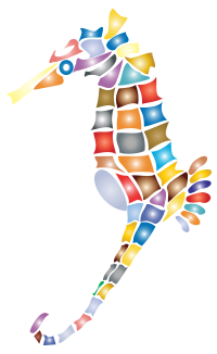 Prismatic Stylized Seahorse Silhouette 2