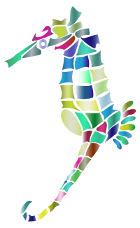 Prismatic Stylized Seahorse Silhouette 3
