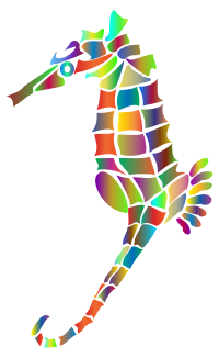 Prismatic Stylized Seahorse Silhouette 4