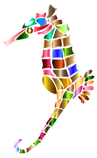 Prismatic Stylized Seahorse Silhouette 5