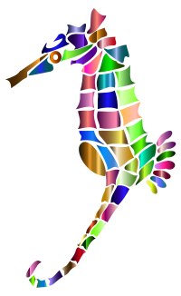 Prismatic Stylized Seahorse Silhouette 6