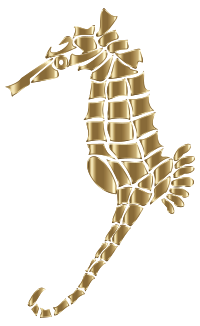 Polished Copper Stylized Seahorse Silhouette No Background