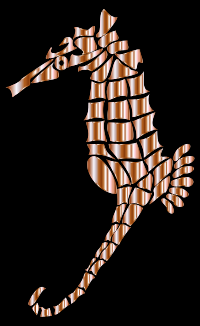 Mother Of Pearl Stylized Seahorse Silhouette