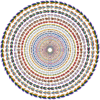 Polychromatic Colorful Direction Circle Vortex Variation 2 No Background